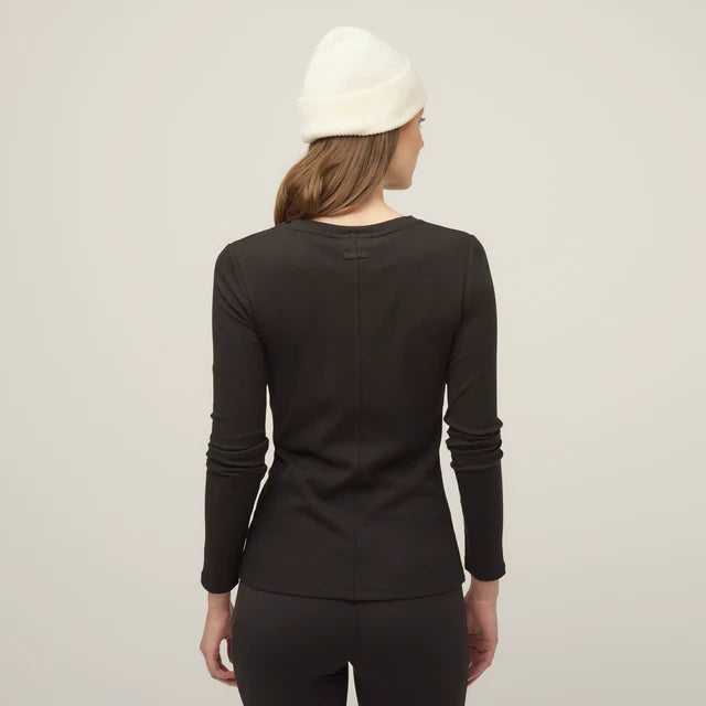 Tilley: Womens Long Sleeve Tencel Rib Tee Black
