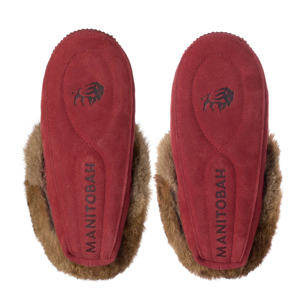 Manitobah Tipi Suede Moccasin Red Dahlia