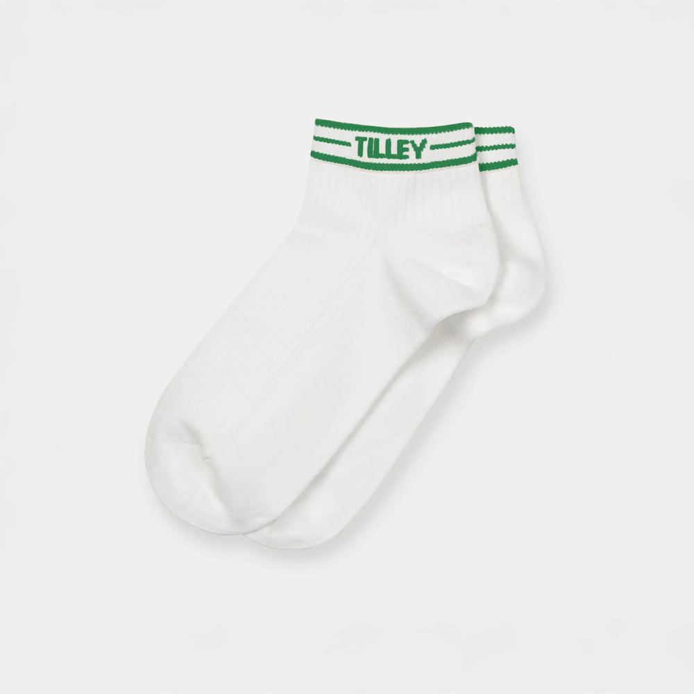 Tilley: Tipped Ankle Sock White/Green