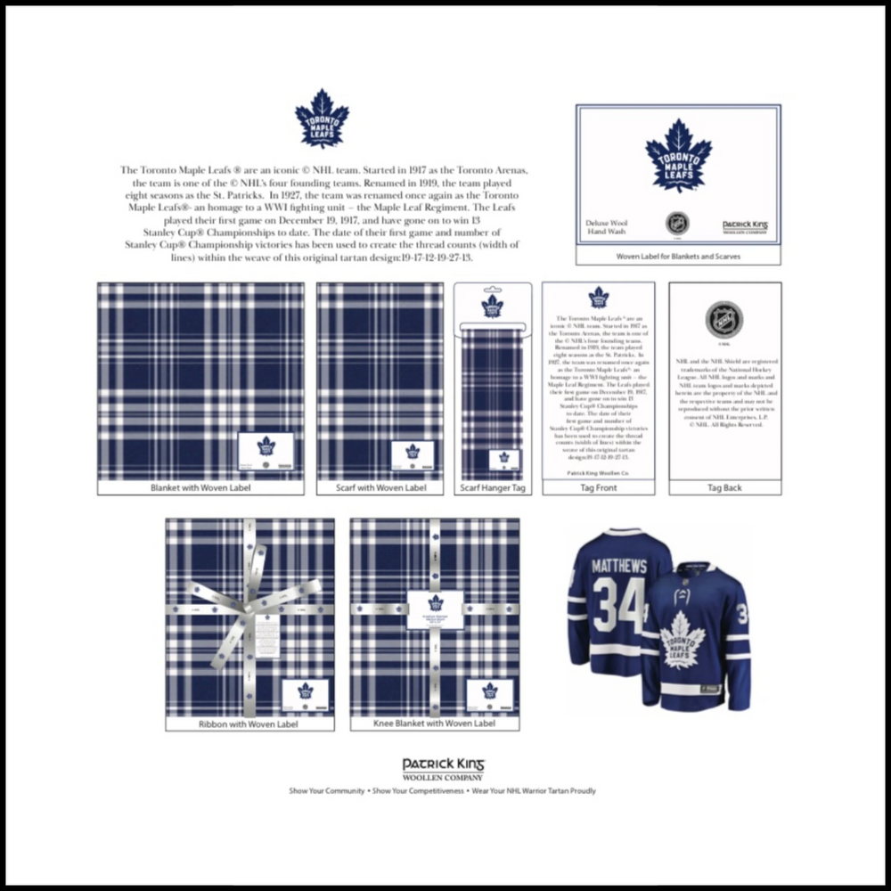 .NHL Toronto Maple Leafs Tartan Deluxe Wool Blanket