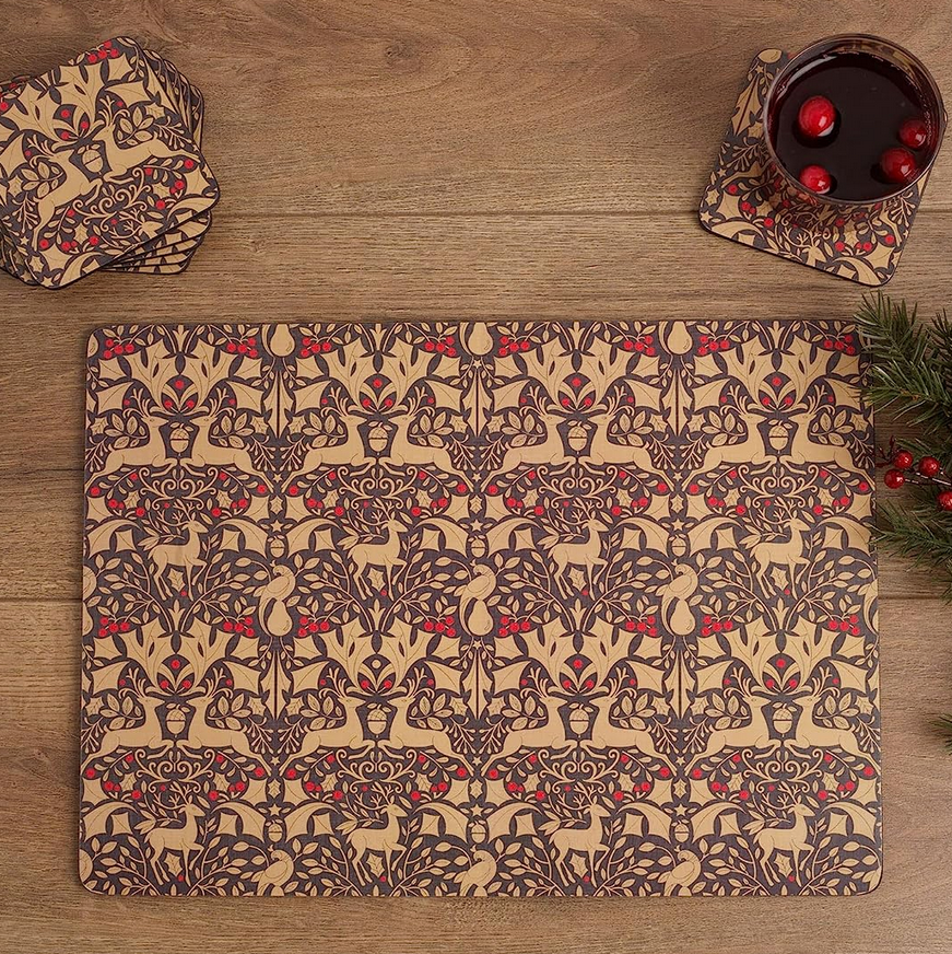 Traditional Christmas Taupe Placemats