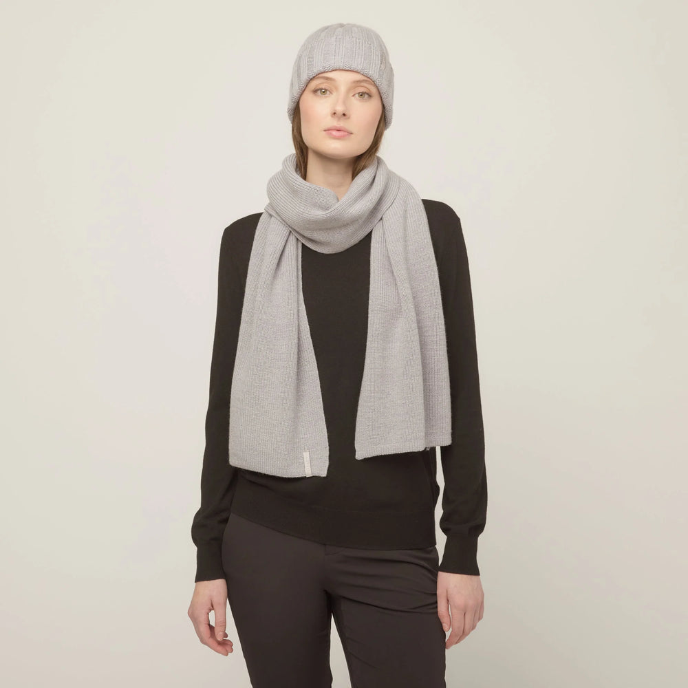 Tilley Rib Merino Scarf Grey Mix