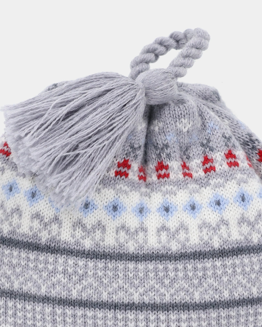 Tilley Hat-Fair Isle Cuffless Beanie Grey