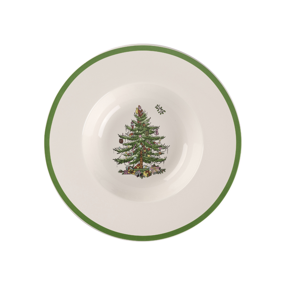 Spode Christmas Tree Rimmed Pasta Plate 10"