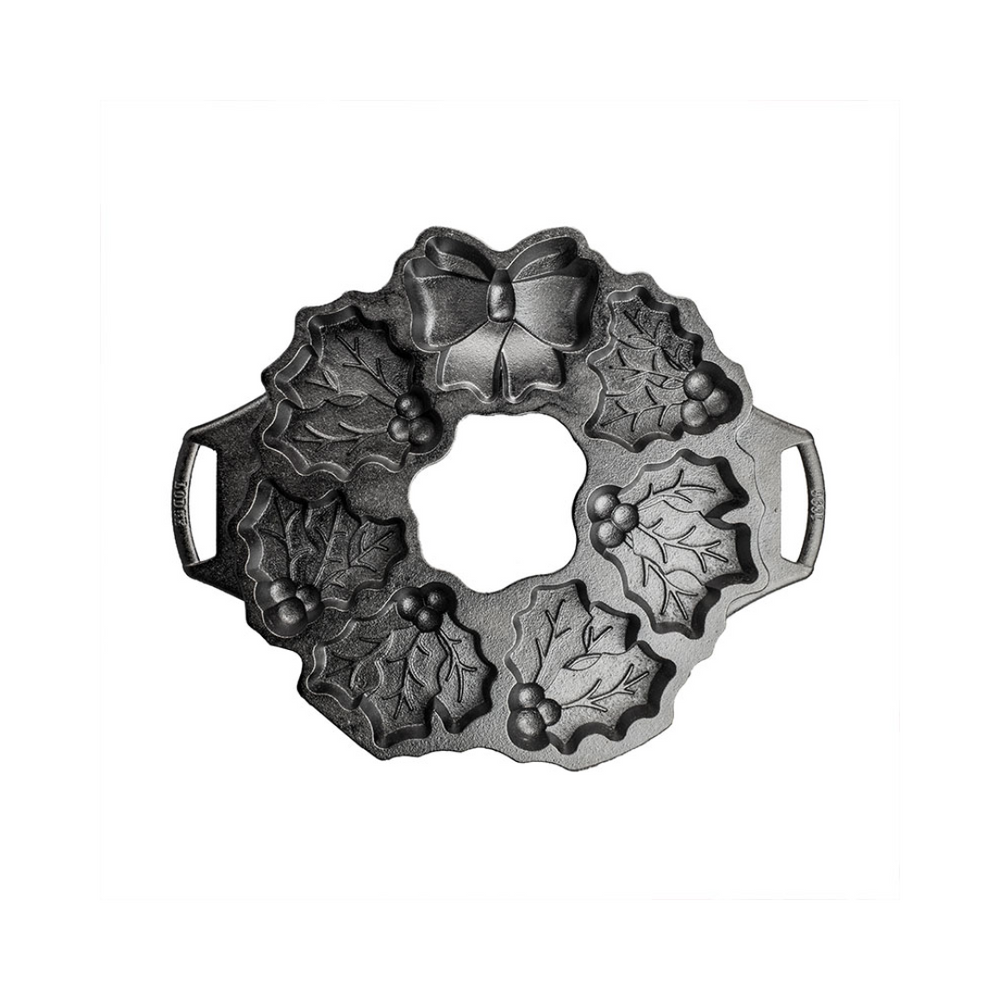 Lodge Cast Iron Holiday Wreath Cakelet Pan