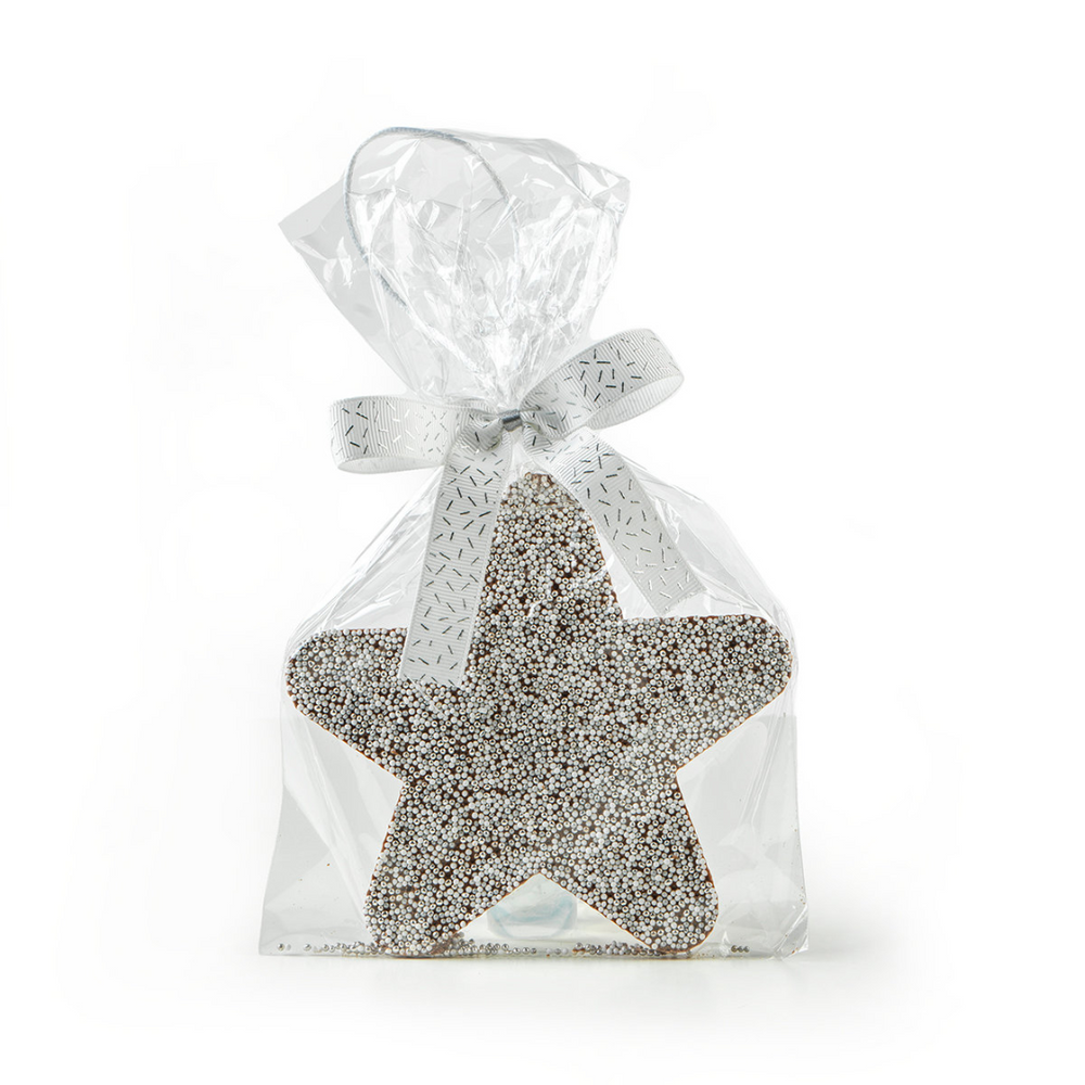 Sparkle Chocolate Silver Star Ornament