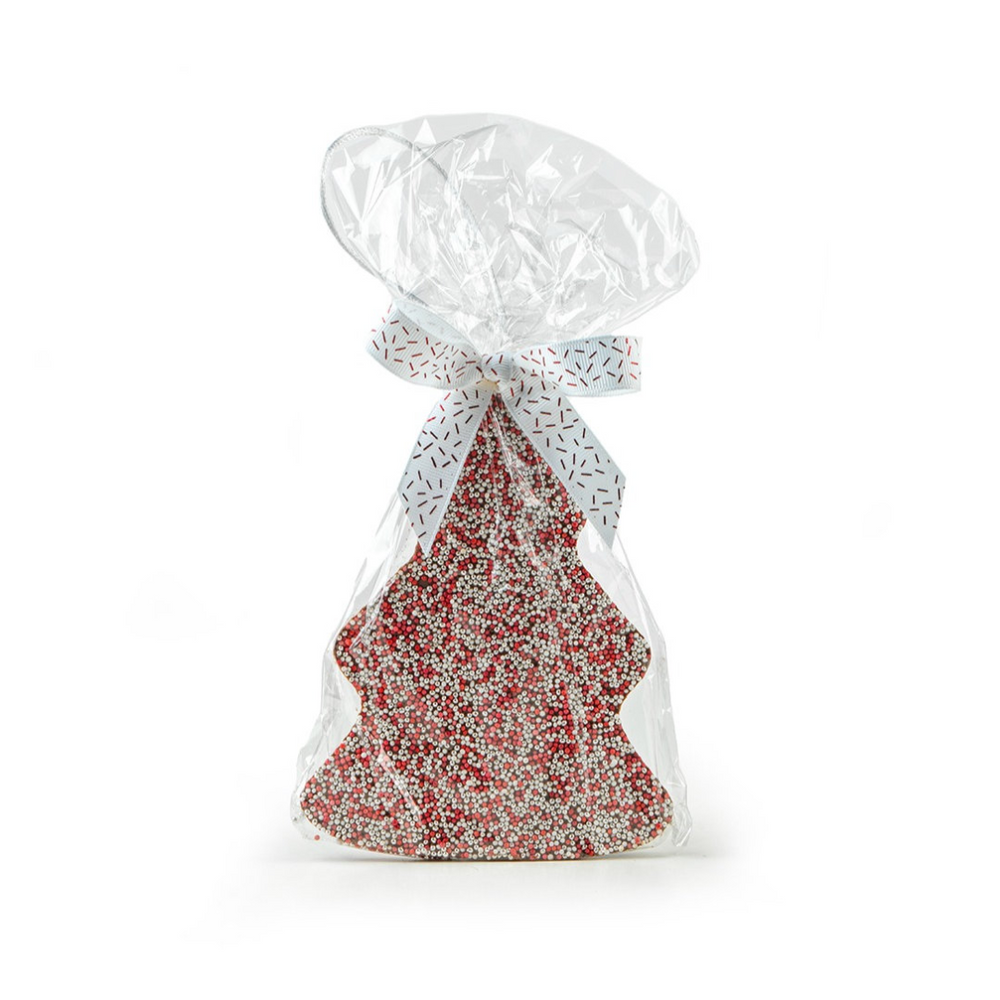 Sparkle Chocolate Red White Silver Tree Ornament