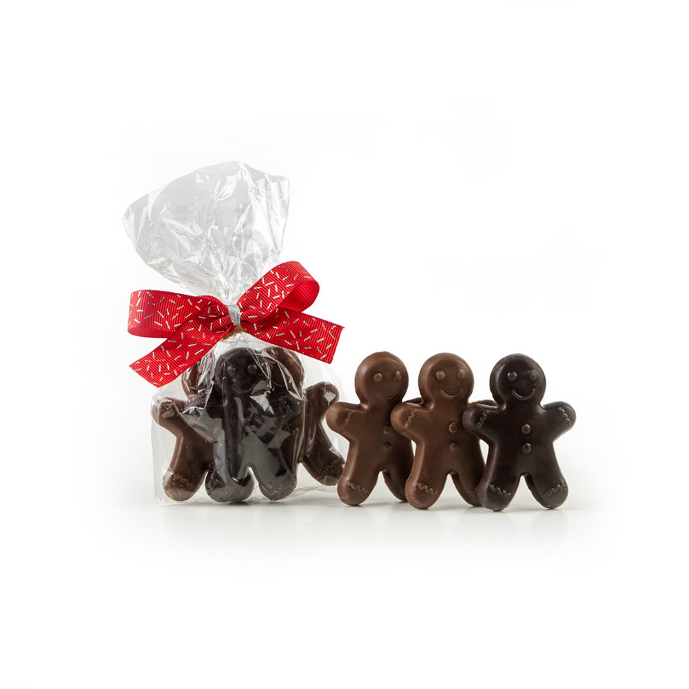 Sparkle Chocolate Gingerbread Man with Ribbon