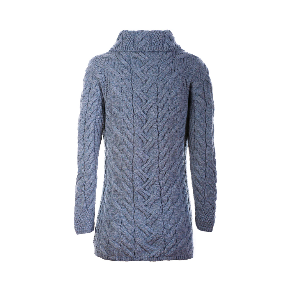 Aran Wool Merino 3 Buttoned Coat Sweater Ocean Grey (B691 385)