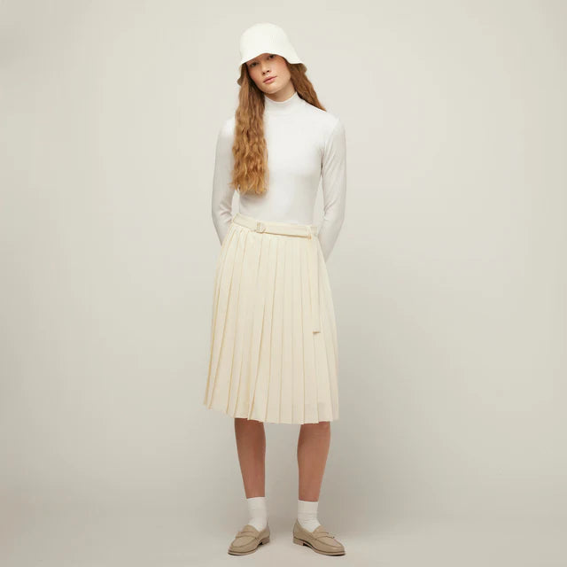 TIlley: Womens Tech Slk Pleated Skirt Tofu