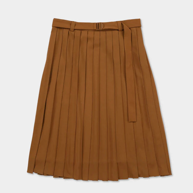 TIlley: Womens Tech Slk Pleated Skirt Toffee