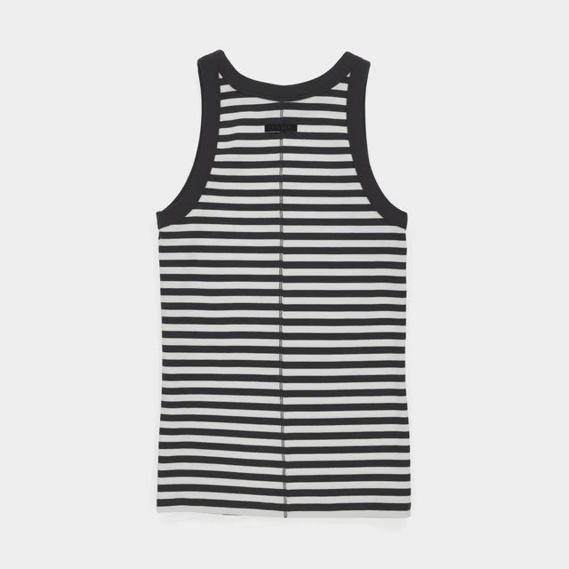 Tilley: High Neck Rib Tank Navy/White Stripe