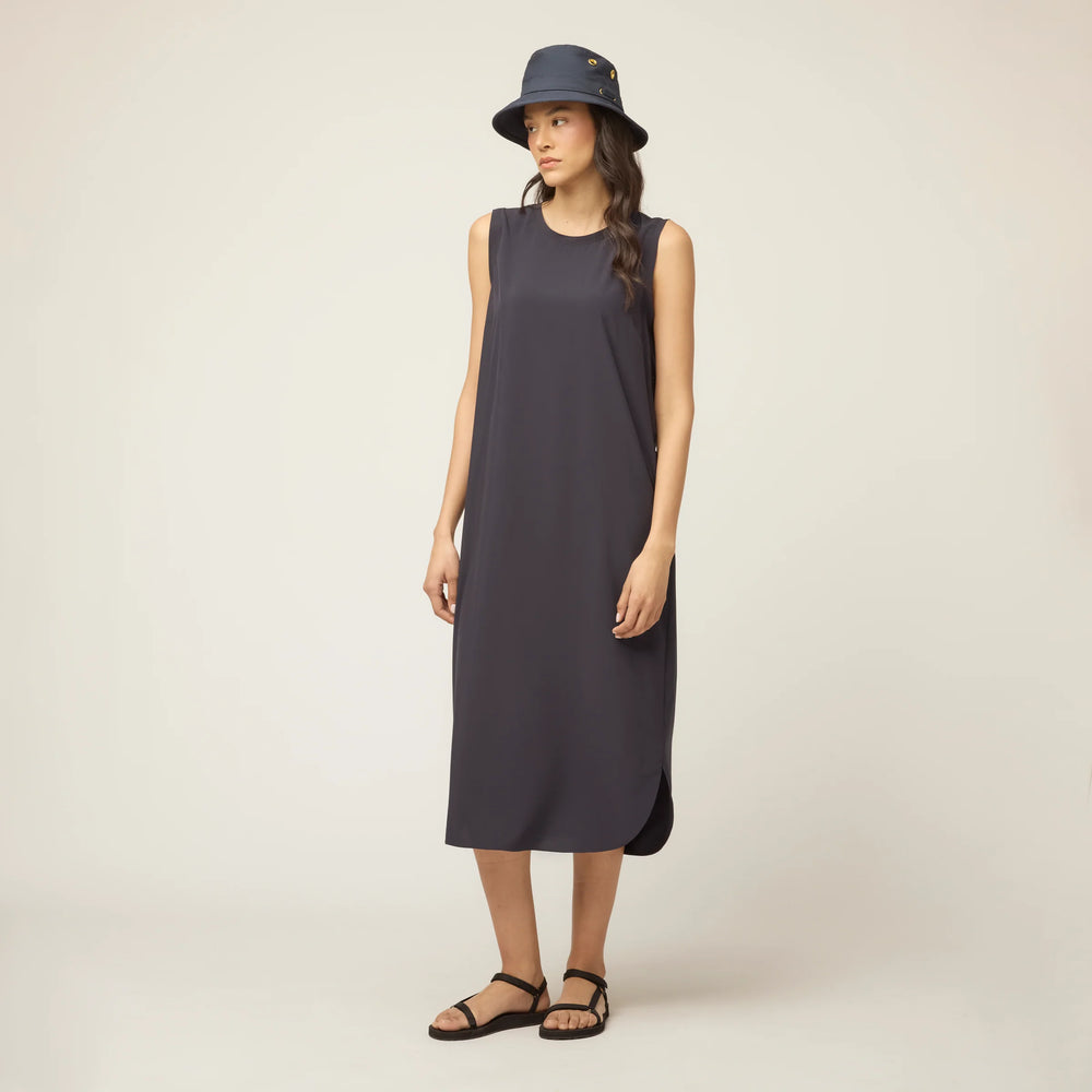 Tilley Tech Slk Midi Dress Navy