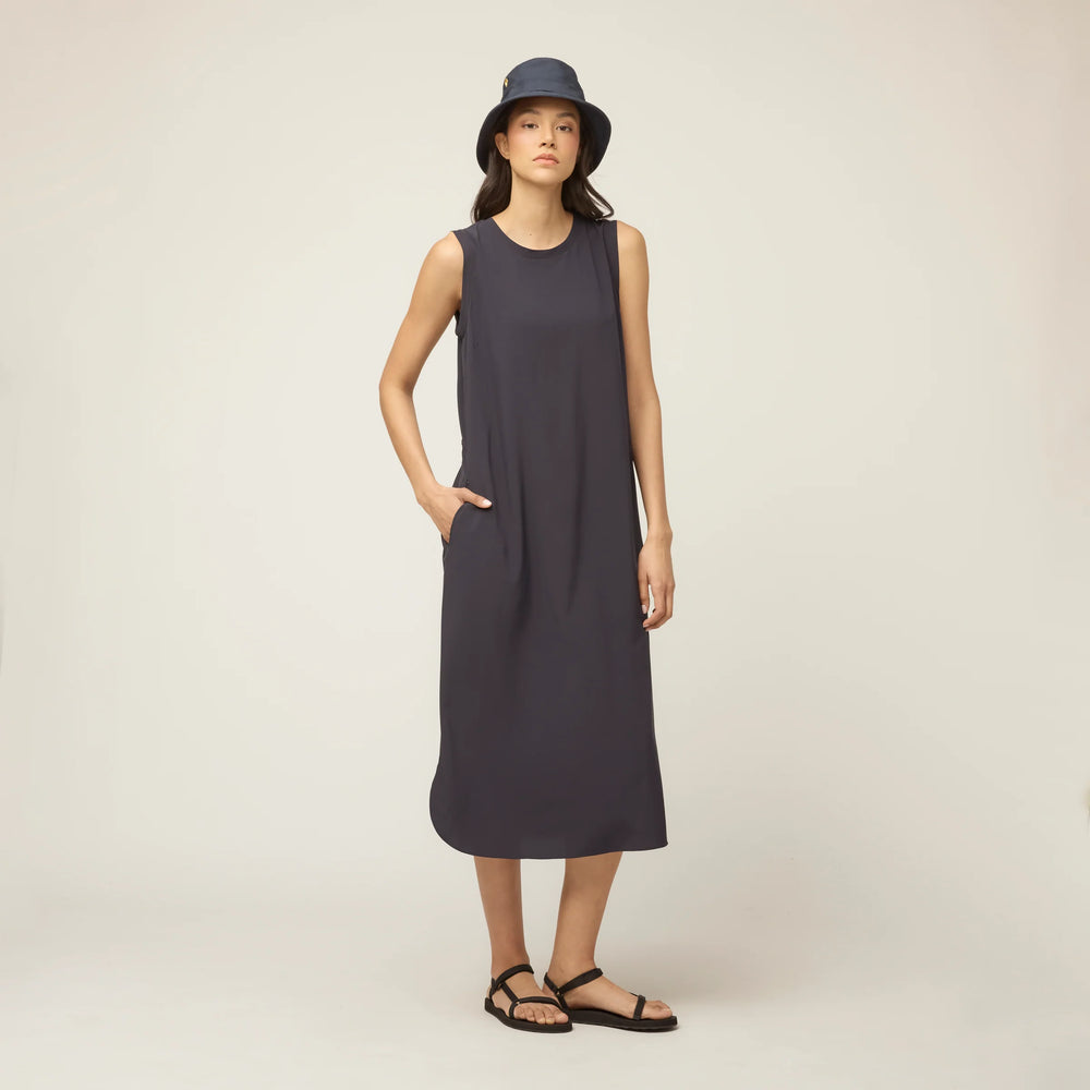 Tilley Tech Slk Midi Dress Navy