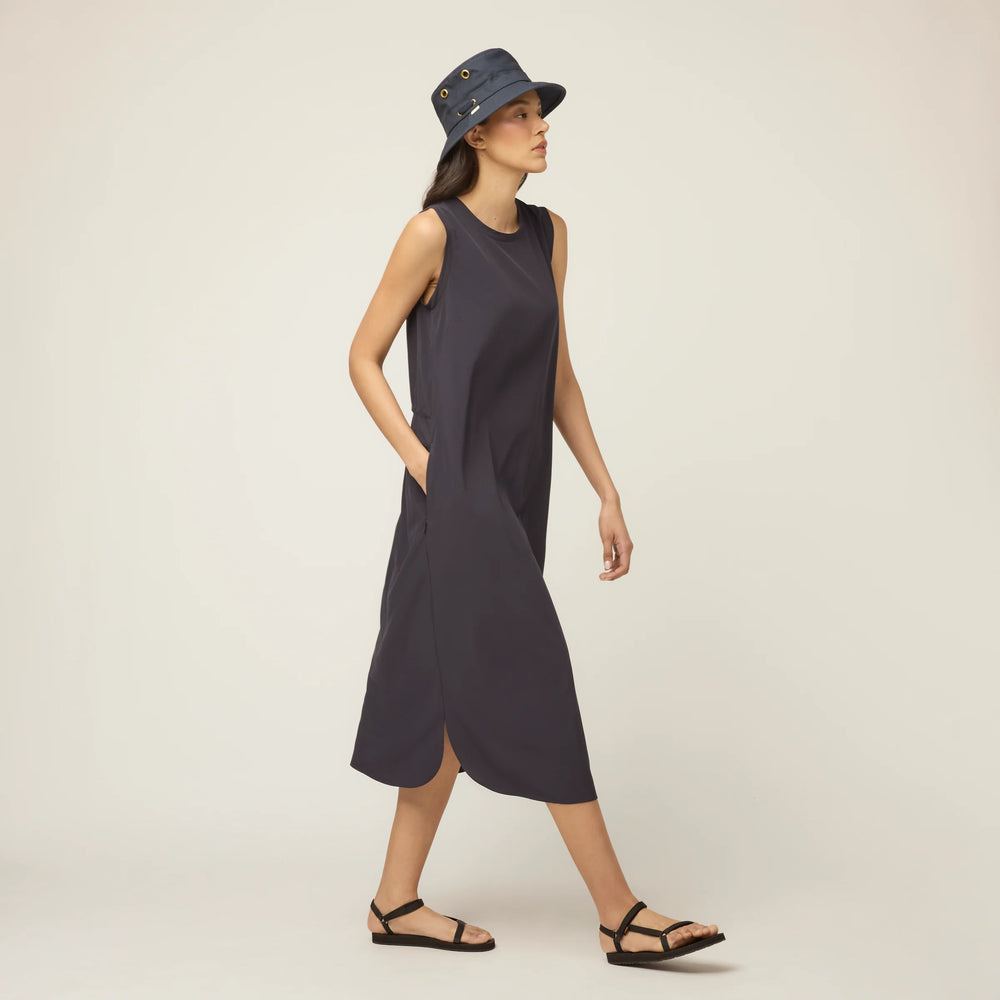 Tilley Tech Slk Midi Dress Navy