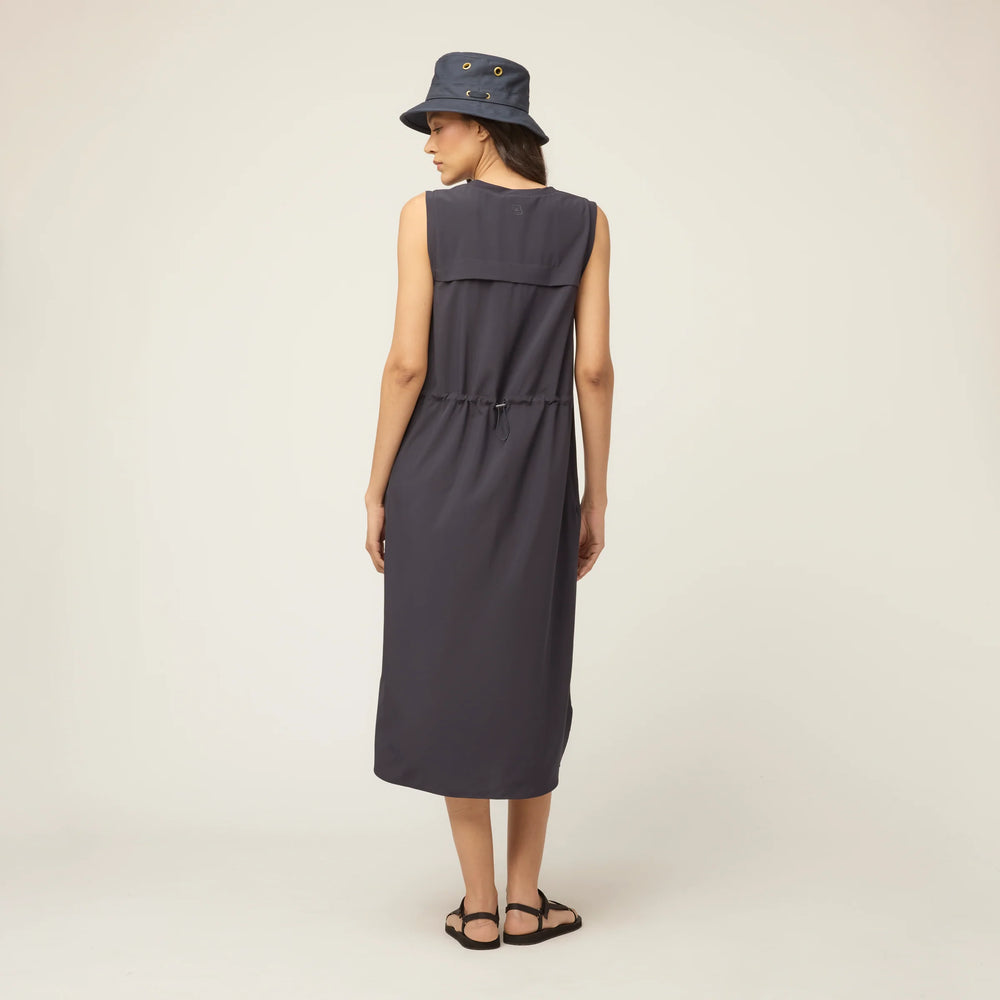 Tilley Tech Slk Midi Dress Navy