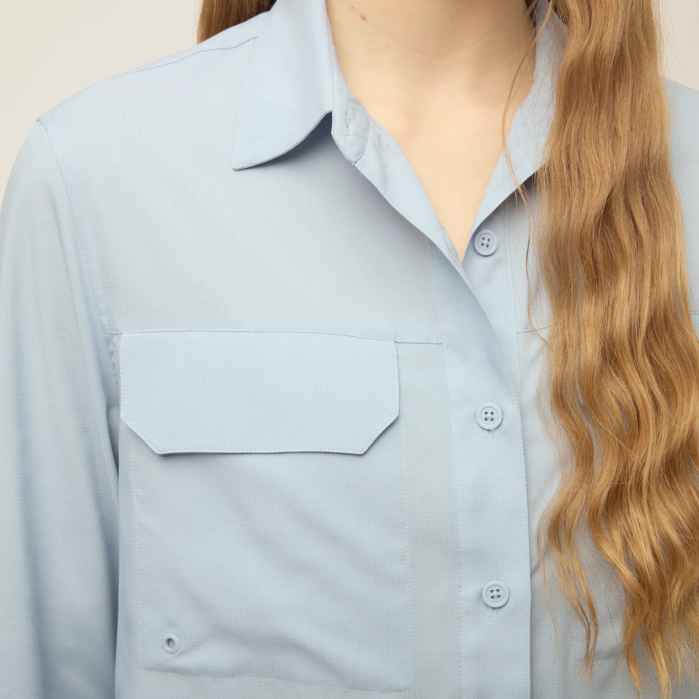 Tilley Long Sleeve Quick-Dry UPF Safari Shirt Ice Blue
