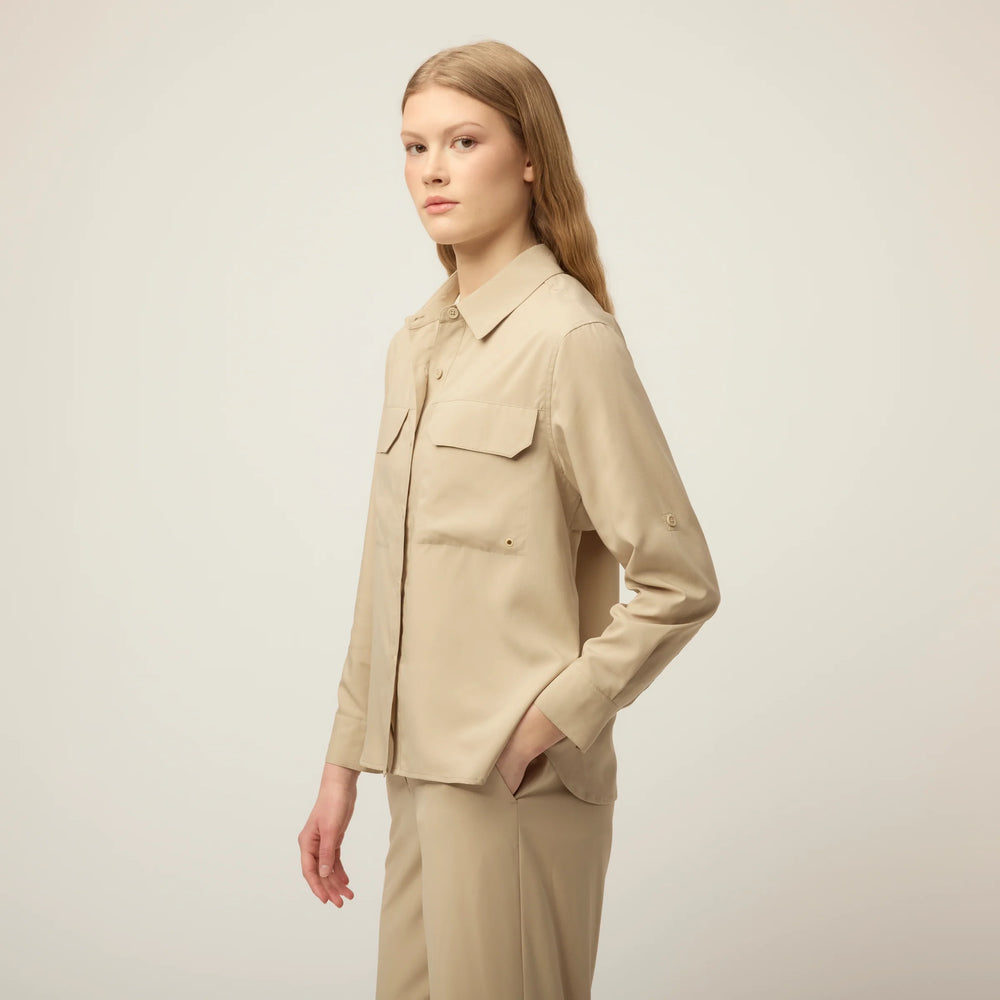 Tilley Long Sleeve Quick-Dry UPF Safari Shirt Safari Tan