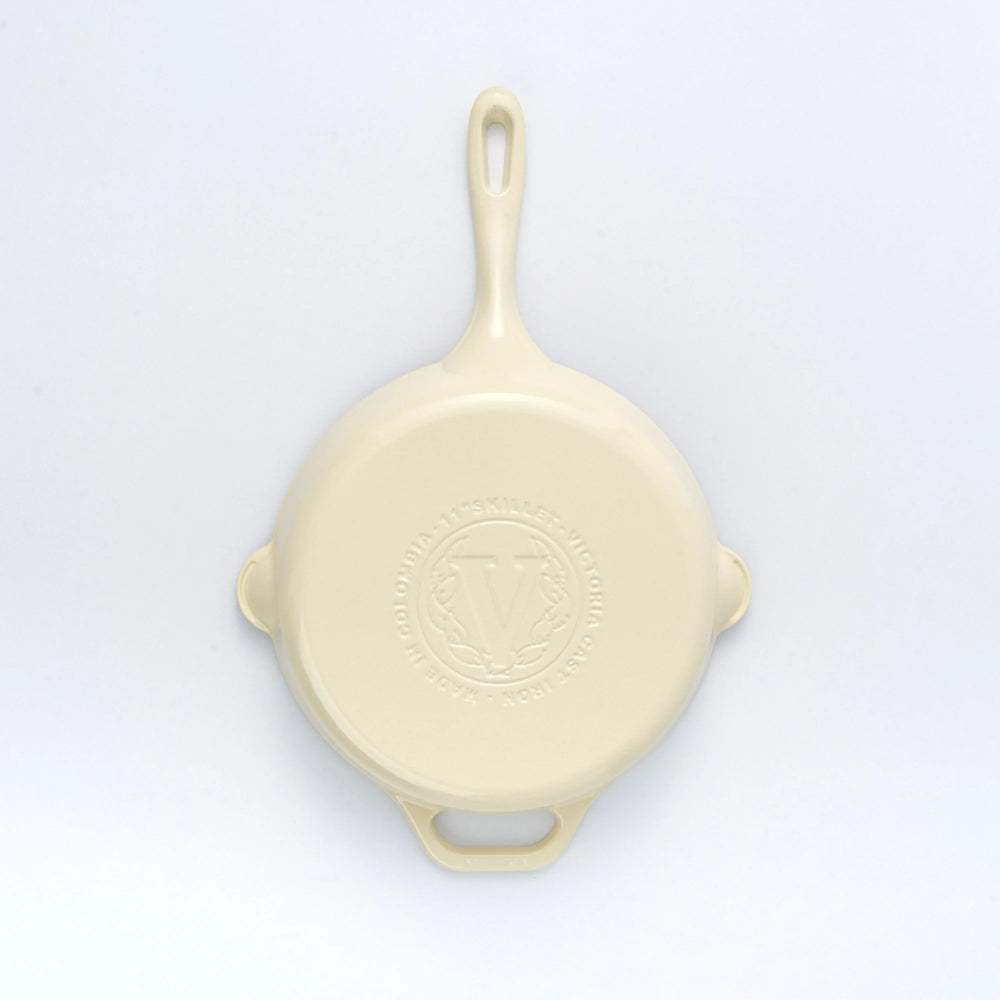 Victoria White Sable Enameled Cast Iron Skillet 11"