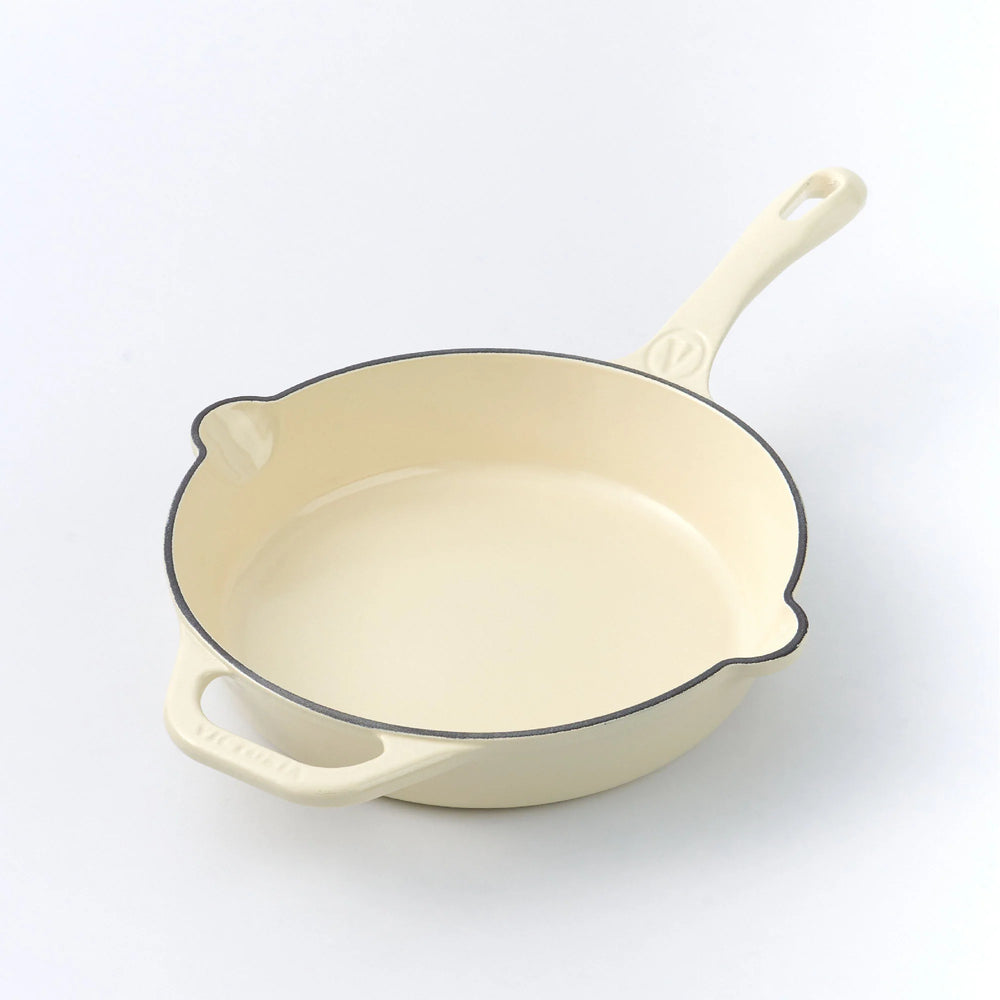 Victoria White Sable Enameled Cast Iron Skillet 9"