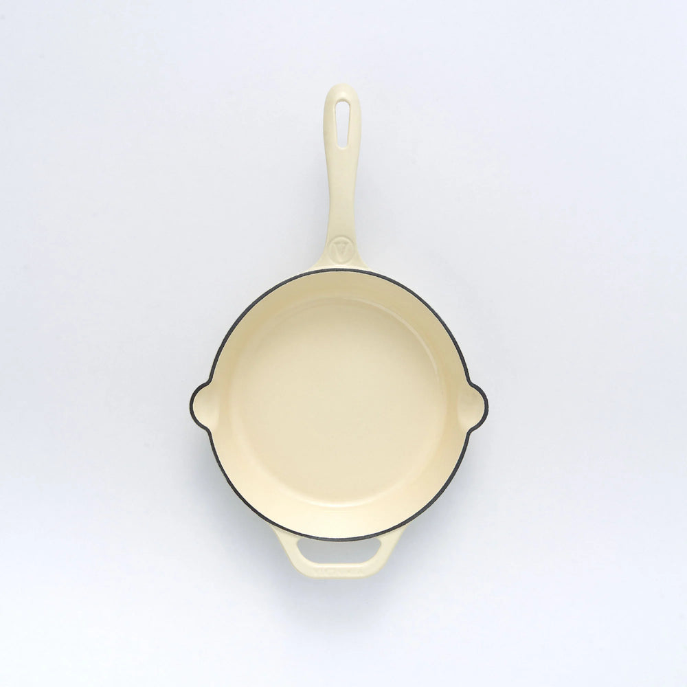 Victoria White Sable Enameled Cast Iron Skillet 9"