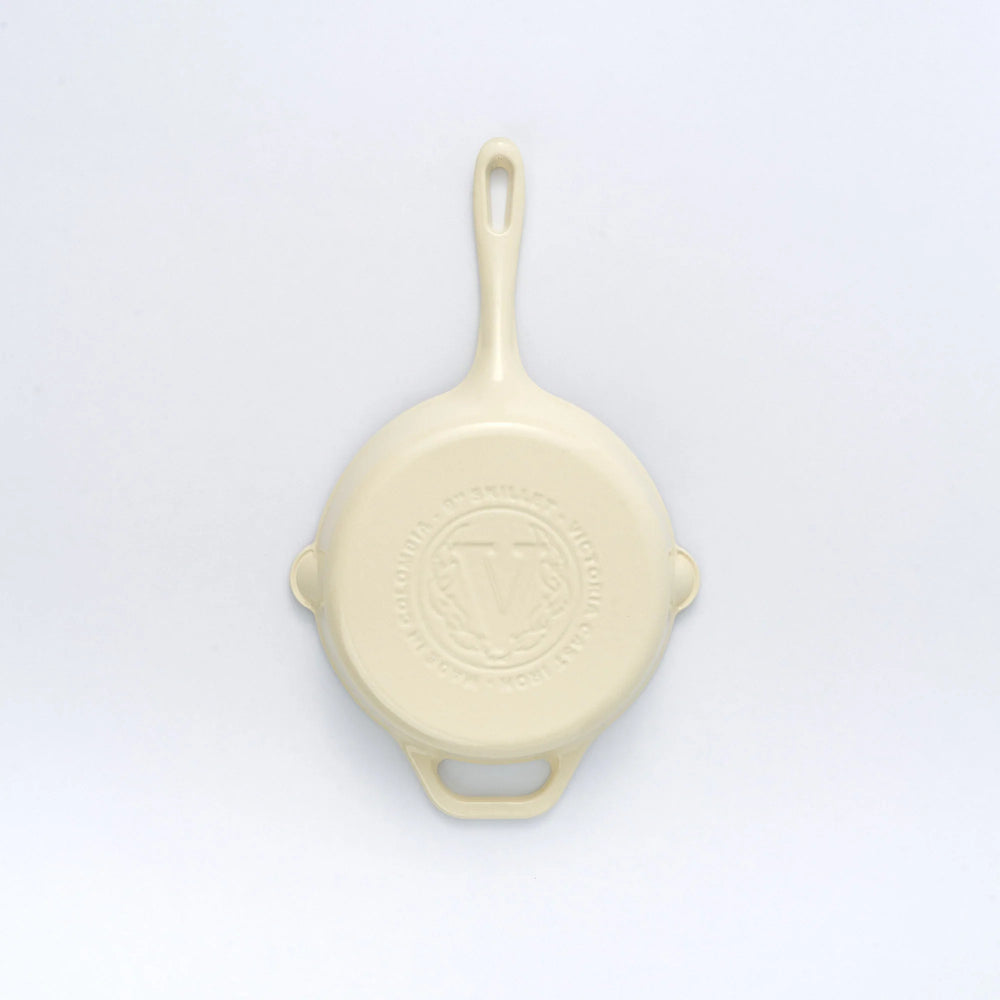 Victoria White Sable Enameled Cast Iron Skillet 9"