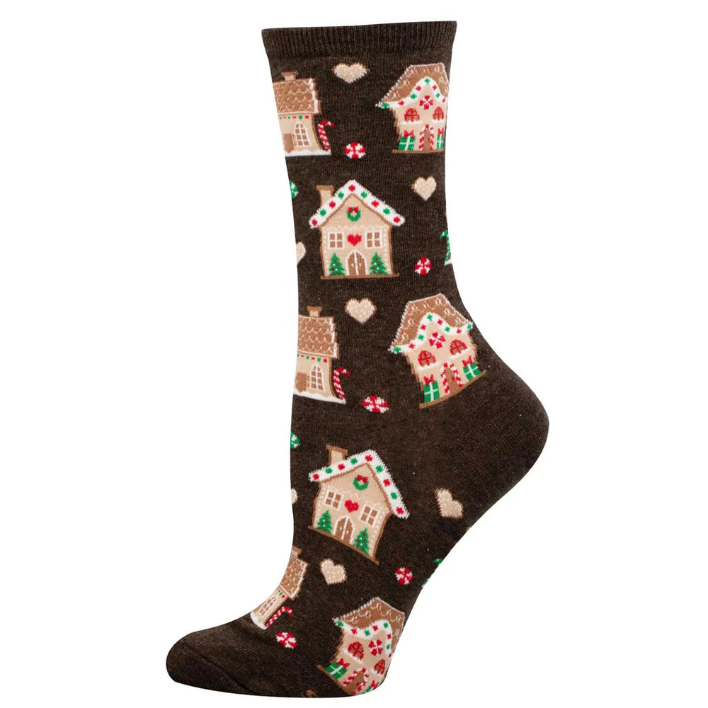 Socksmith Gingerbread Houses - Brown Heather