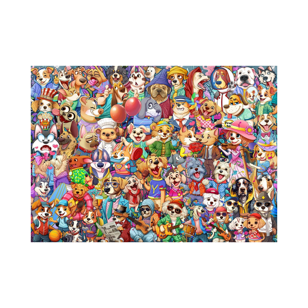 HUADADA 1000 Pieces Puzzle - WOW! DOGS