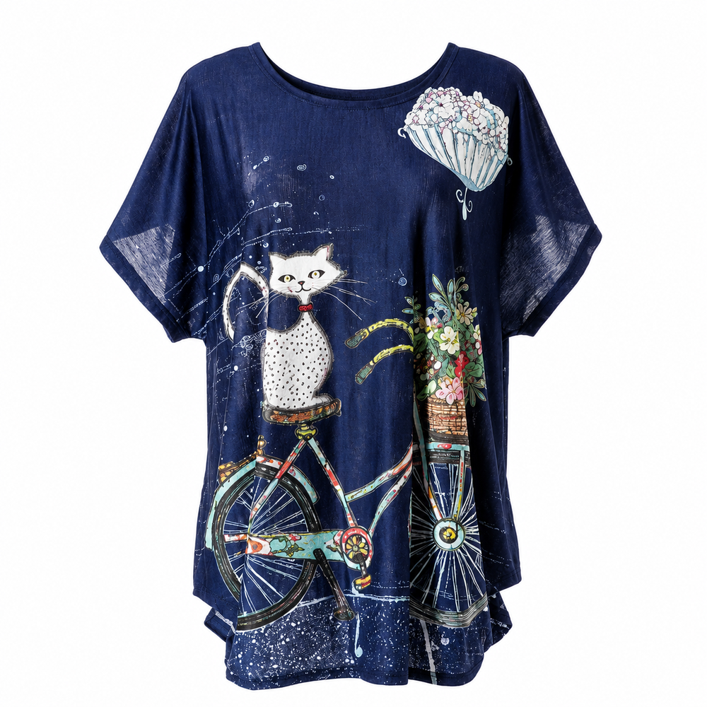 Imagine Cat Bicycle Tunic Top