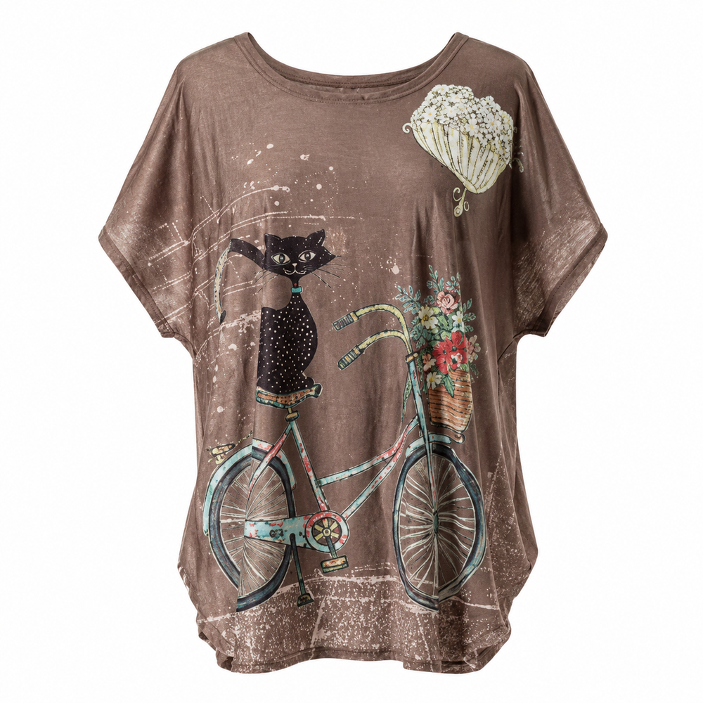 Imagine Cat Bicycle Tunic Top