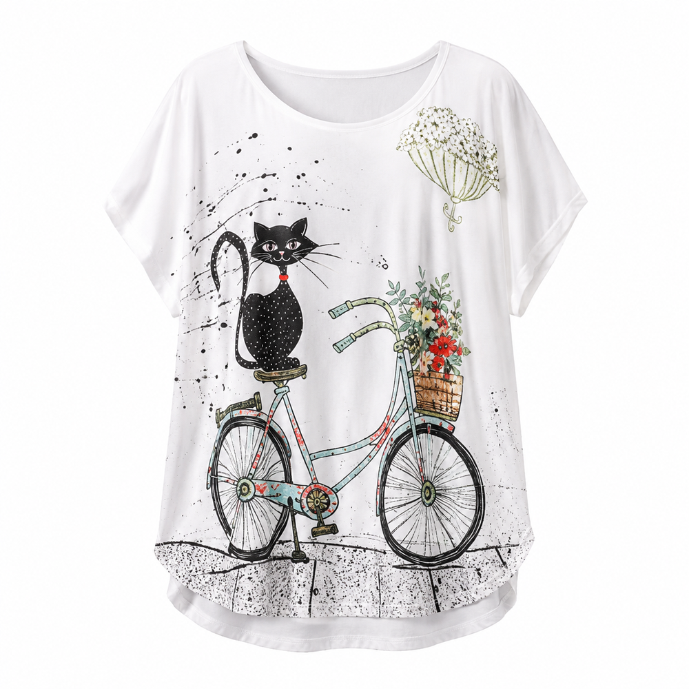 Imagine Cat Bicycle Tunic Top