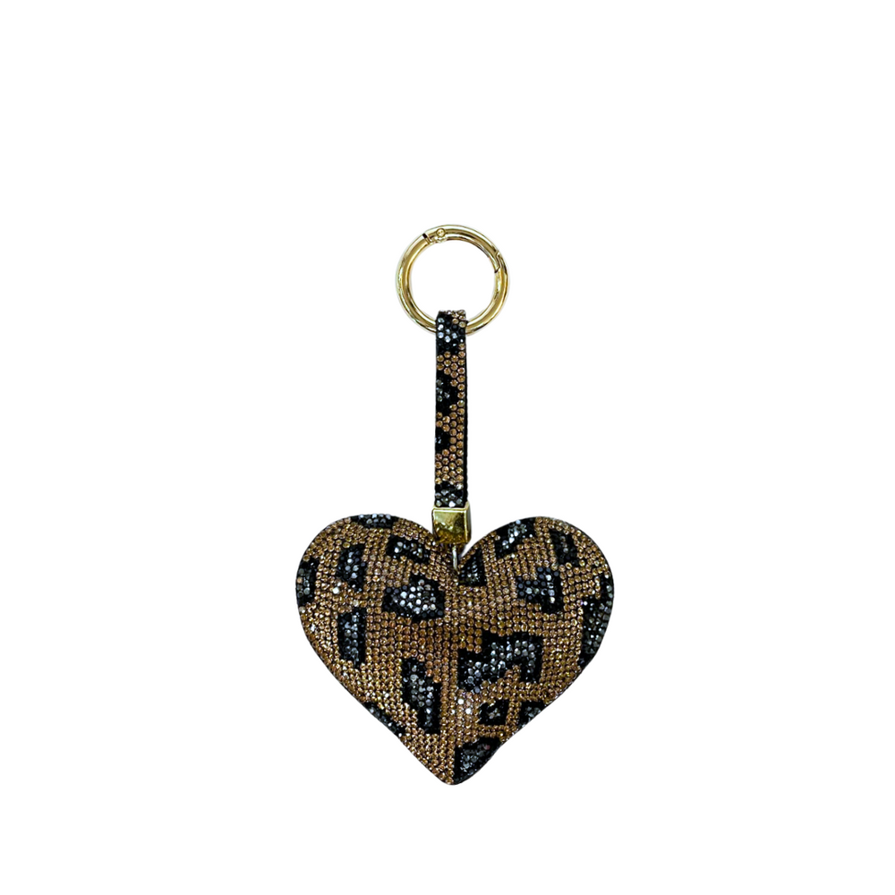 Purse Charm/Keychain - Wild Leopard Heart by Jacqueline Kent