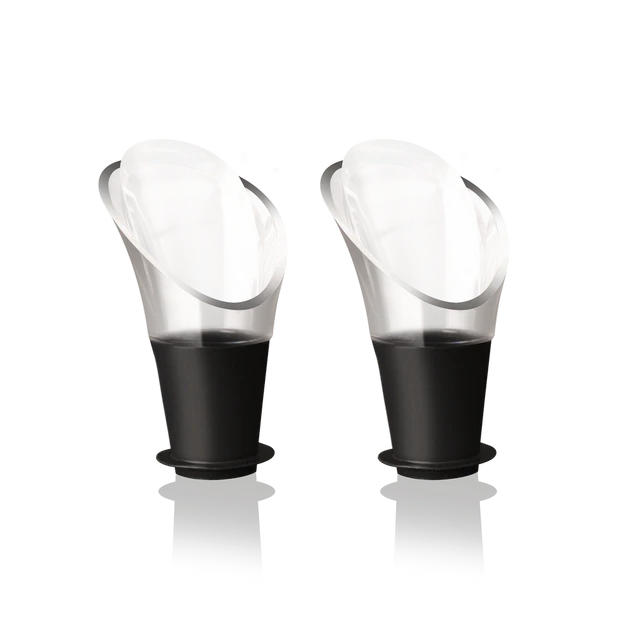 Vacu Vin Crystal Wine Server Set of 2 Black