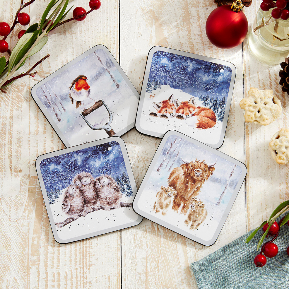 Wrendale Pimpernel 'Winter Skies' Coasters (Set of 4)