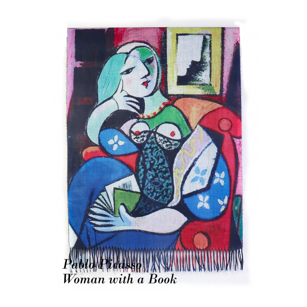 Grand-Woman with a Book Oil Painting Scarf (SF1716)