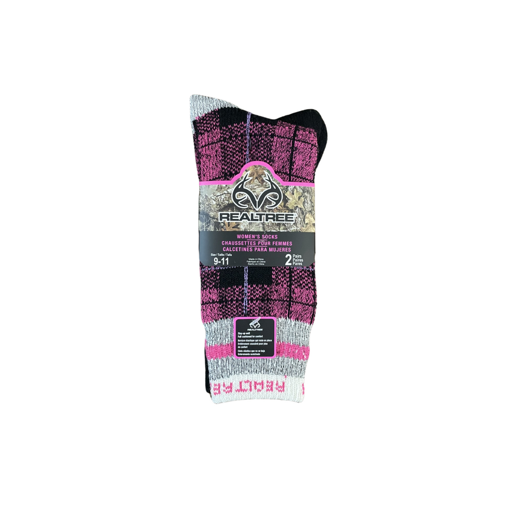 Women's Realtree Plaid Socks 2PK - Pink