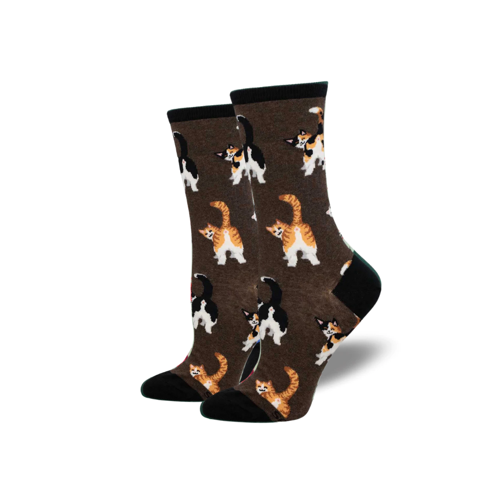Socksmith Cat Butts - Brown Heather