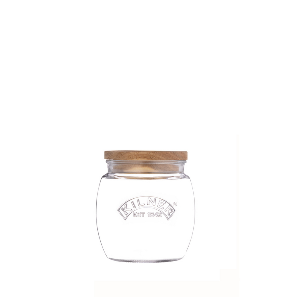 Kilner - Wood Lid Push-Top Storage Jar 850mL