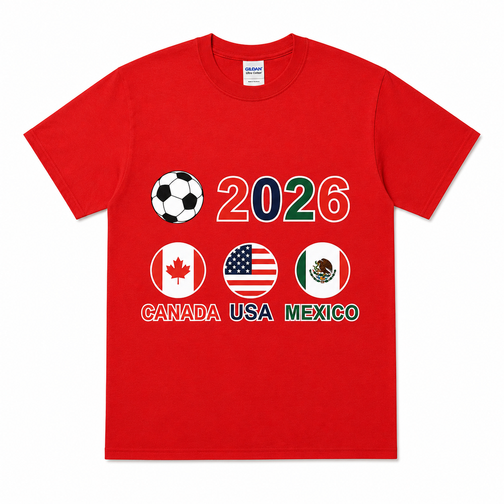 World Cup 2026 Host Countries T-Shirt Red