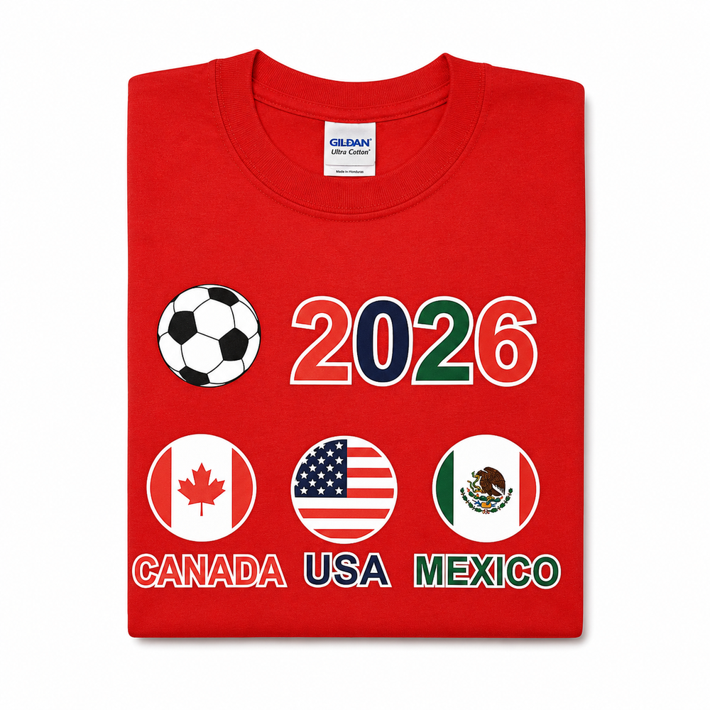 World Cup 2026 Host Countries T-Shirt Red