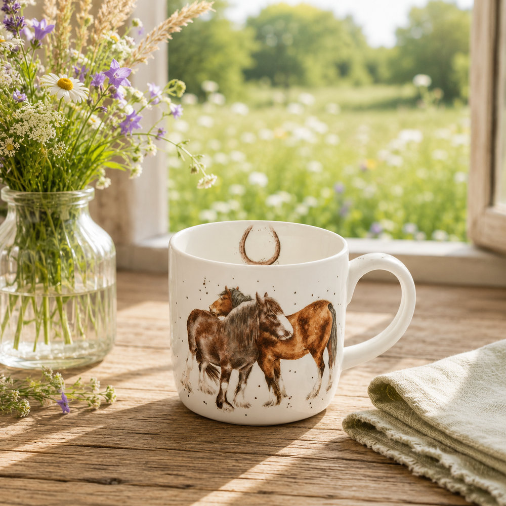 Wrendale 11 oz Mug - Side by Side (Horses)