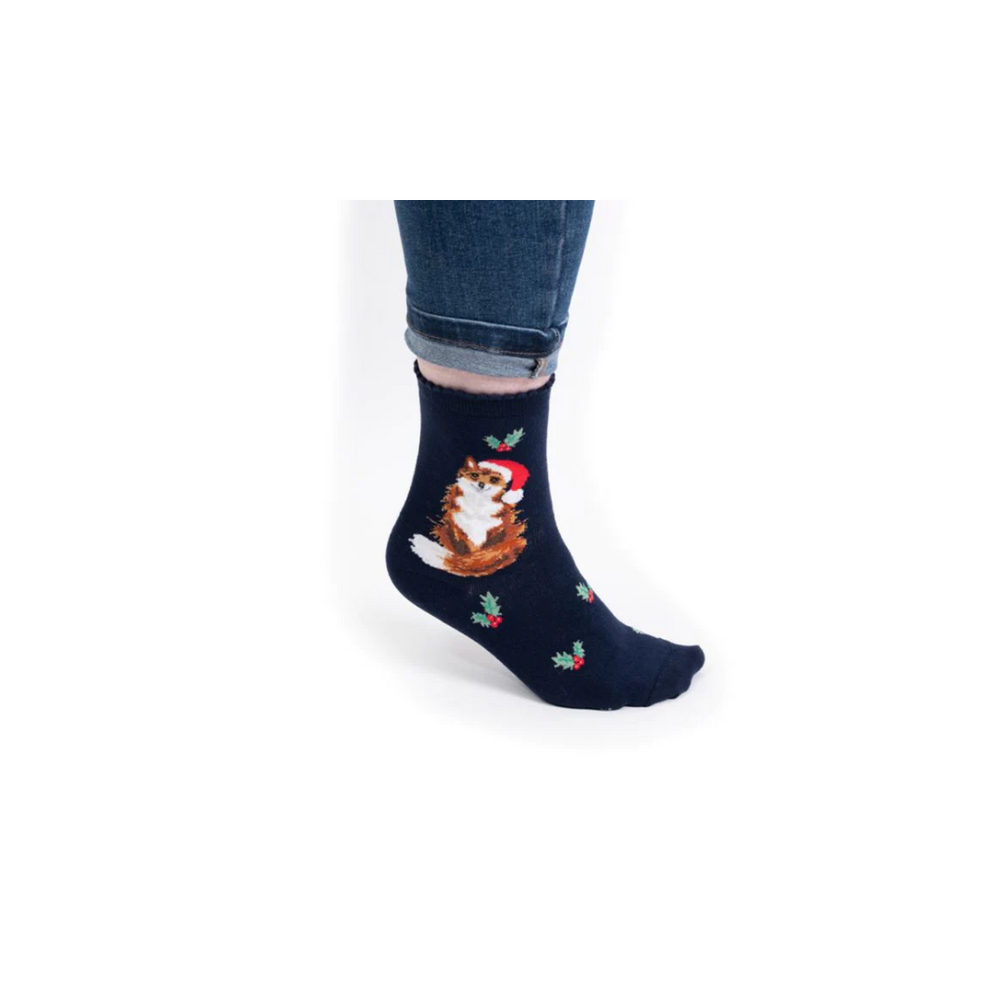 Wrendale Christmas Sock - Festive Fox