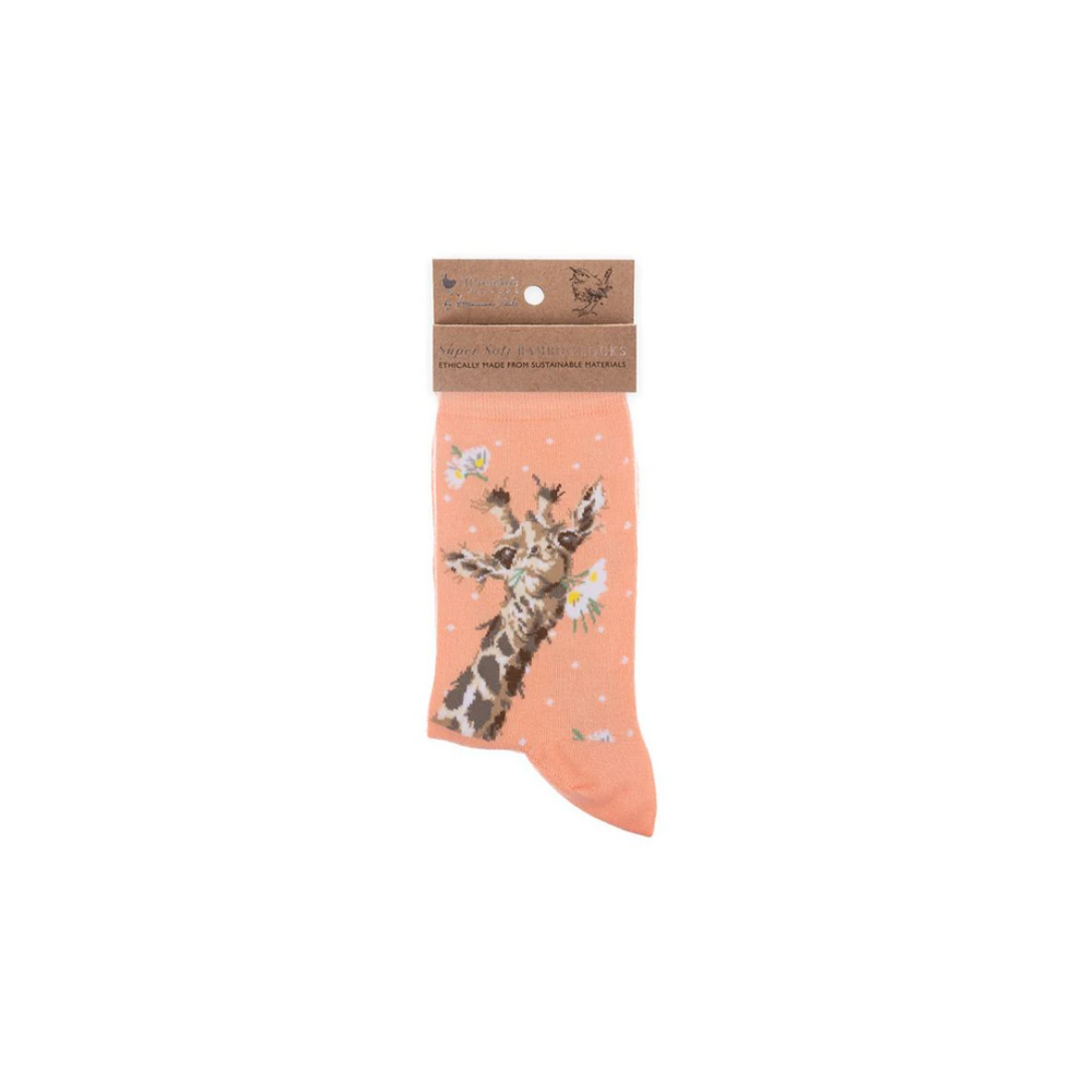 Wrendale Giraffe Socks - Flowers