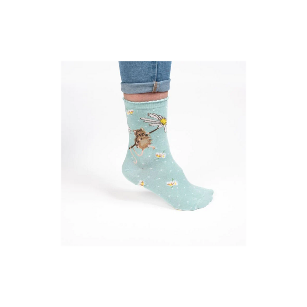 Wrendale Mouse Sock - Oops a Daisy