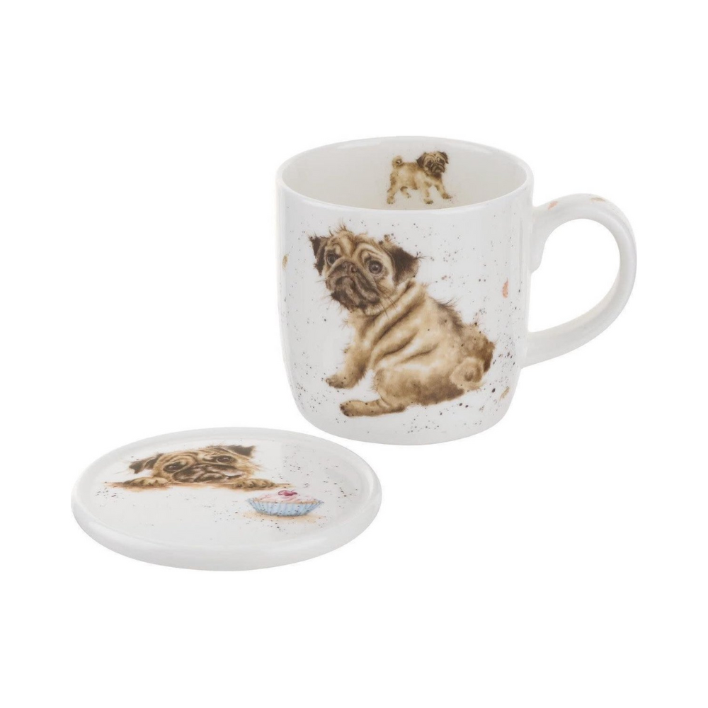 Wrendale Mug & Coaster - Pug Love