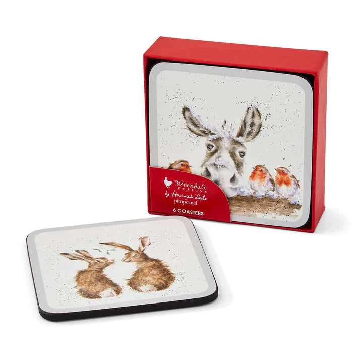 Wrendale Pimpernel Christmas Coasters Set of 6