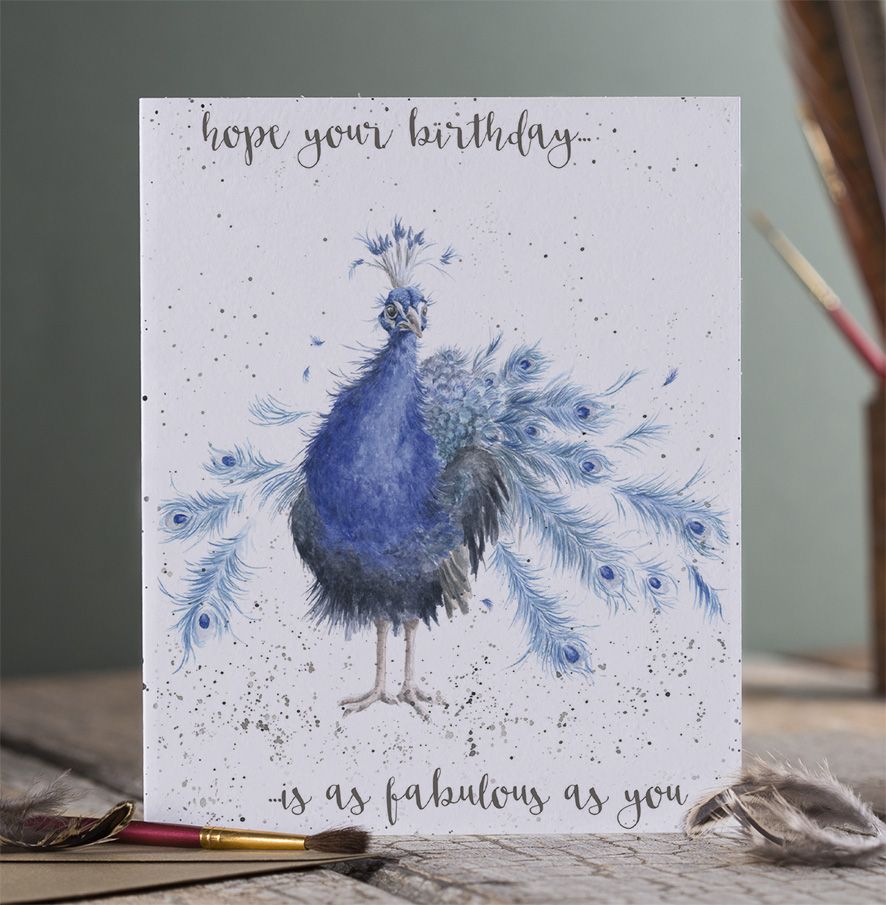 Wrendale Cards 'Fabulous' Peacock