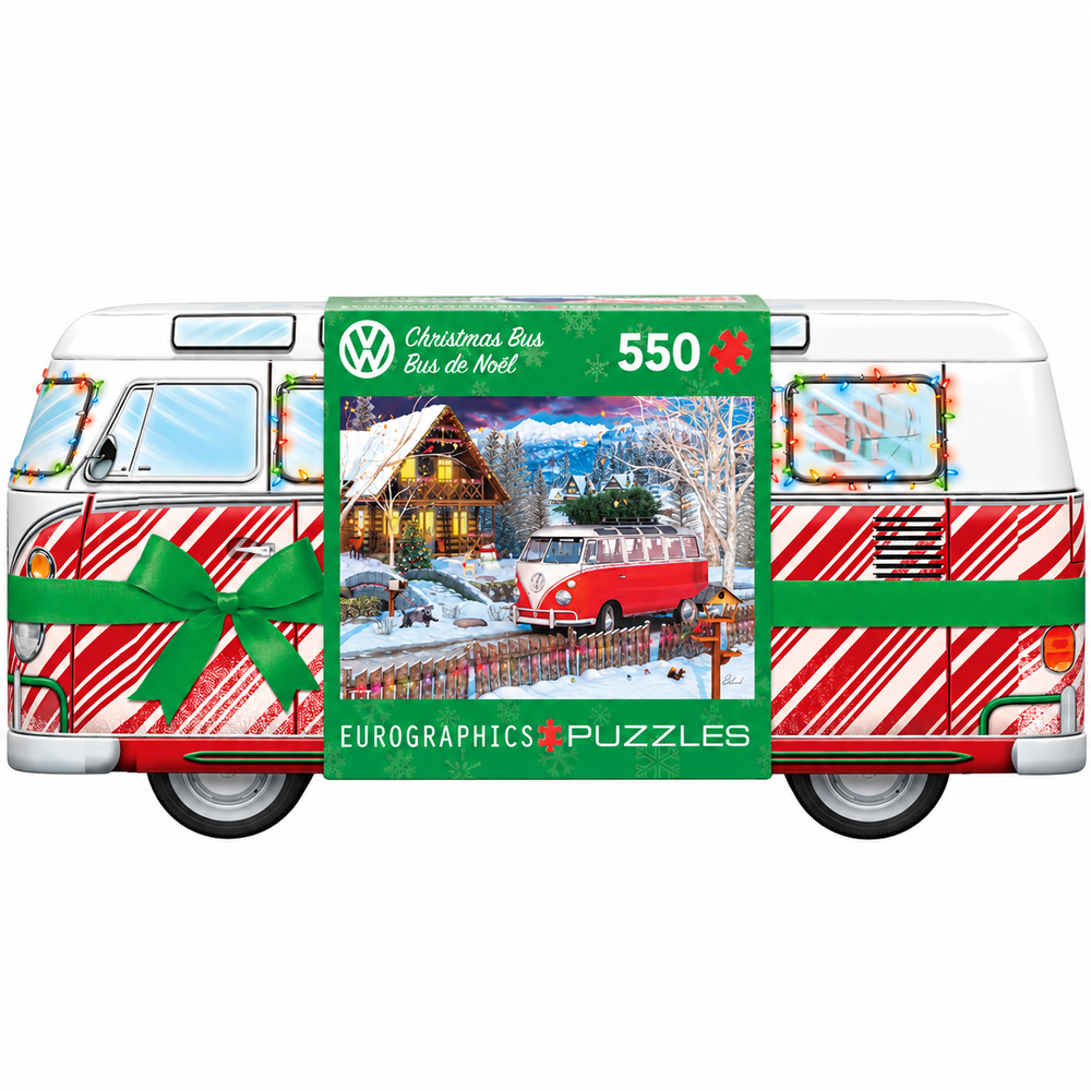 Puzzle (Shaped Tin) - Volkswagon Christmas Bus 550pcs