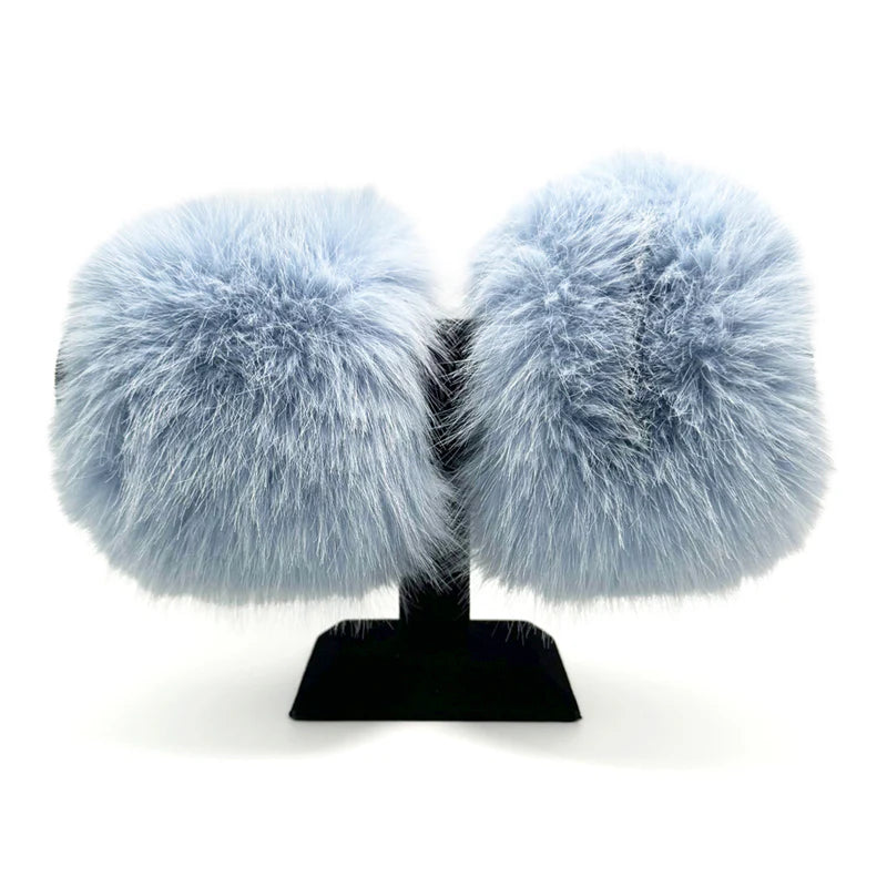 Faux Fur Fantasy Blue Cuffs by Jacqueline Kent