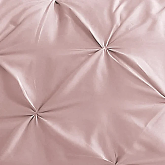 Pintuck 3 Piece Duvet Cover Set - Blush